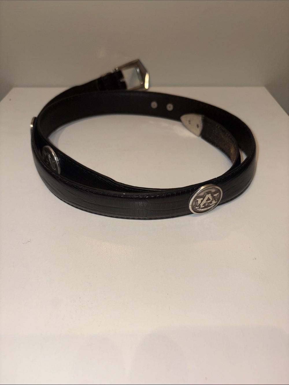Auburn Black Leather Belt